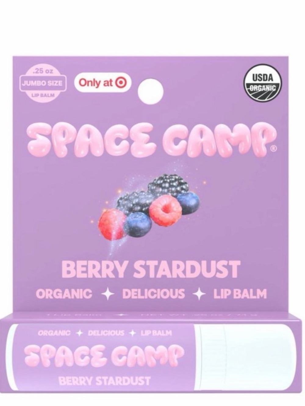 Berry Stardust Organic Lip Balm - Pink/Purple